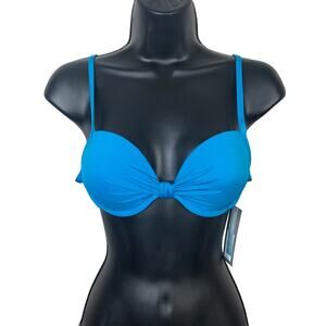 NEW Apt. 9 Bikini Top Womens 6 Blue Push Up Underwire Swim Summer Beach Pool